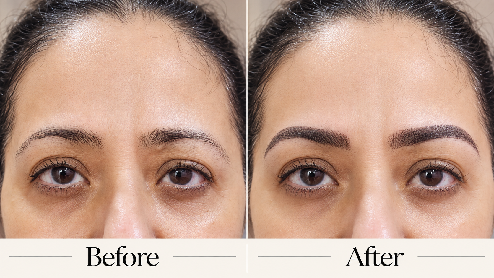 Combination Brows before and after — client 8