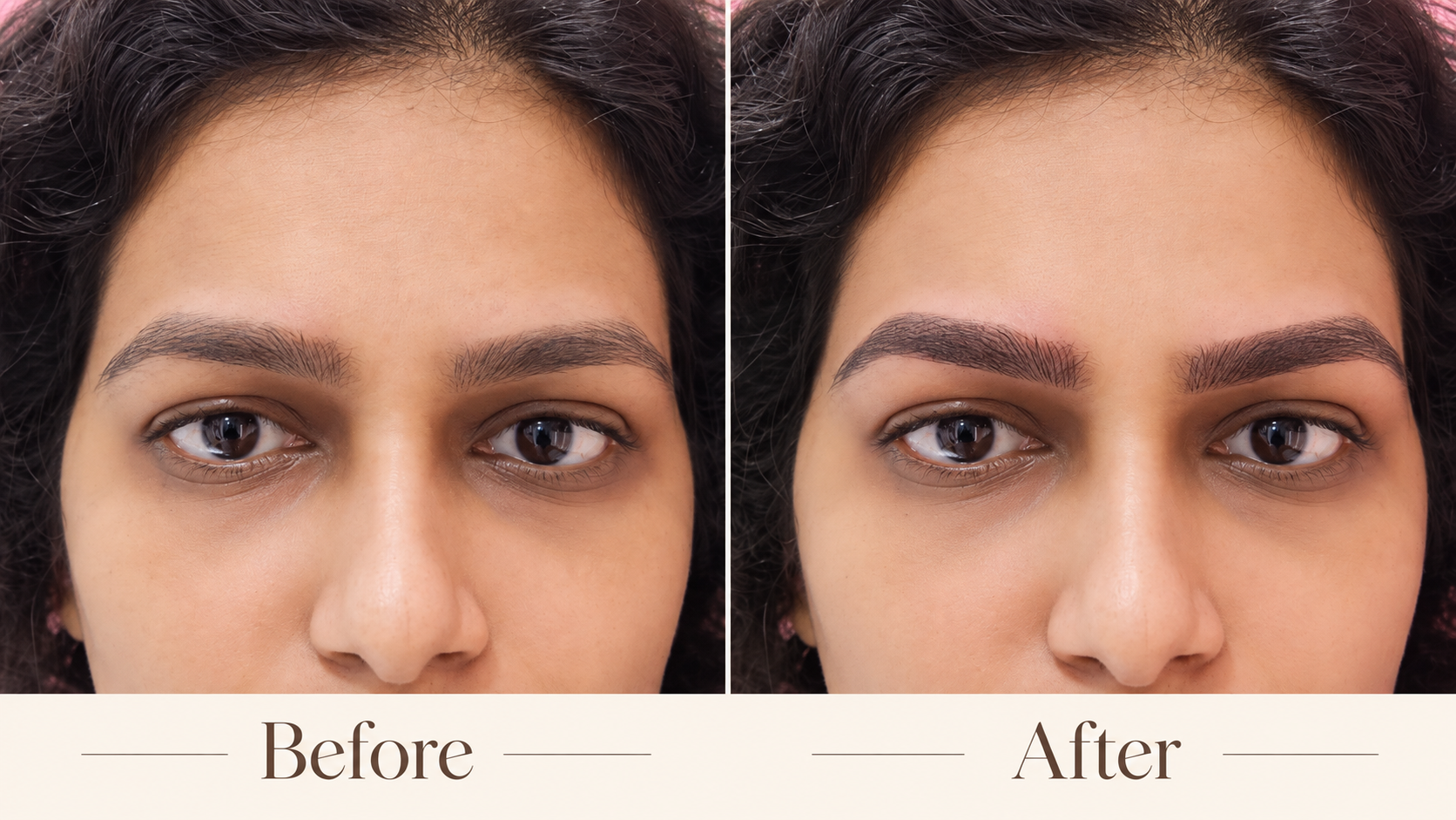 Combination Brows before and after — client 7