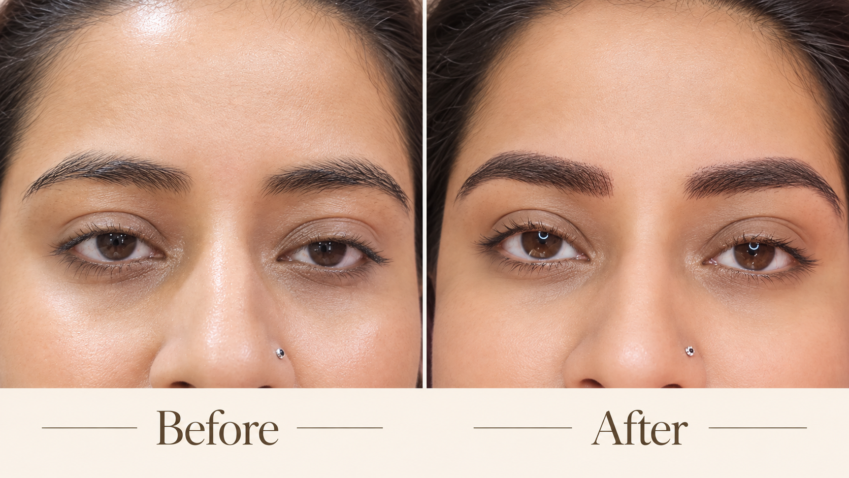 Combination Brows before and after — client 4