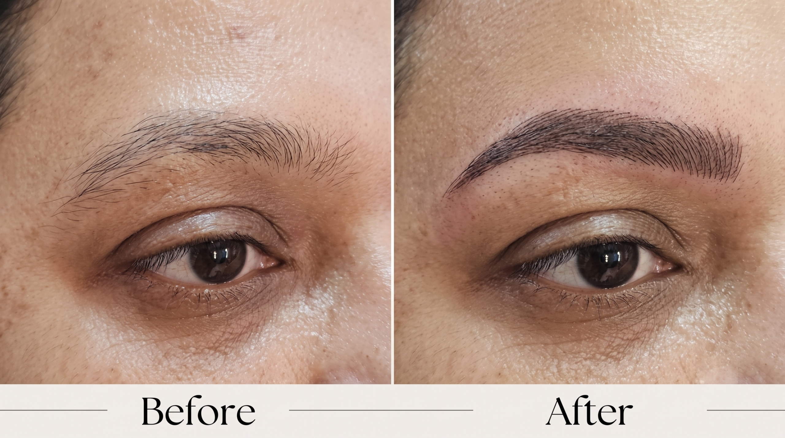Combination Brows before and after — client 10