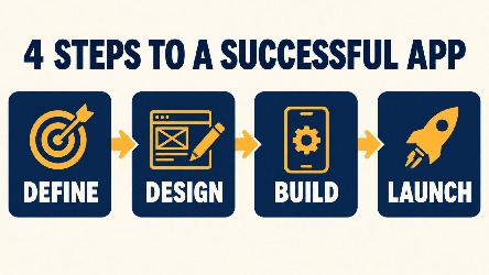 Four steps to a successful app: define, design, build, launch