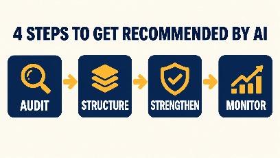 Four steps to get recommended by AI: audit, structure, strengthen, monitor